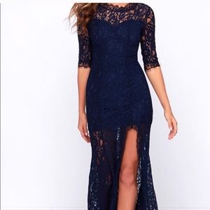 Lulu’s Only One Navy Lace Maxi Dress